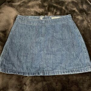 Melville denim mini skirt with gold zipper detail